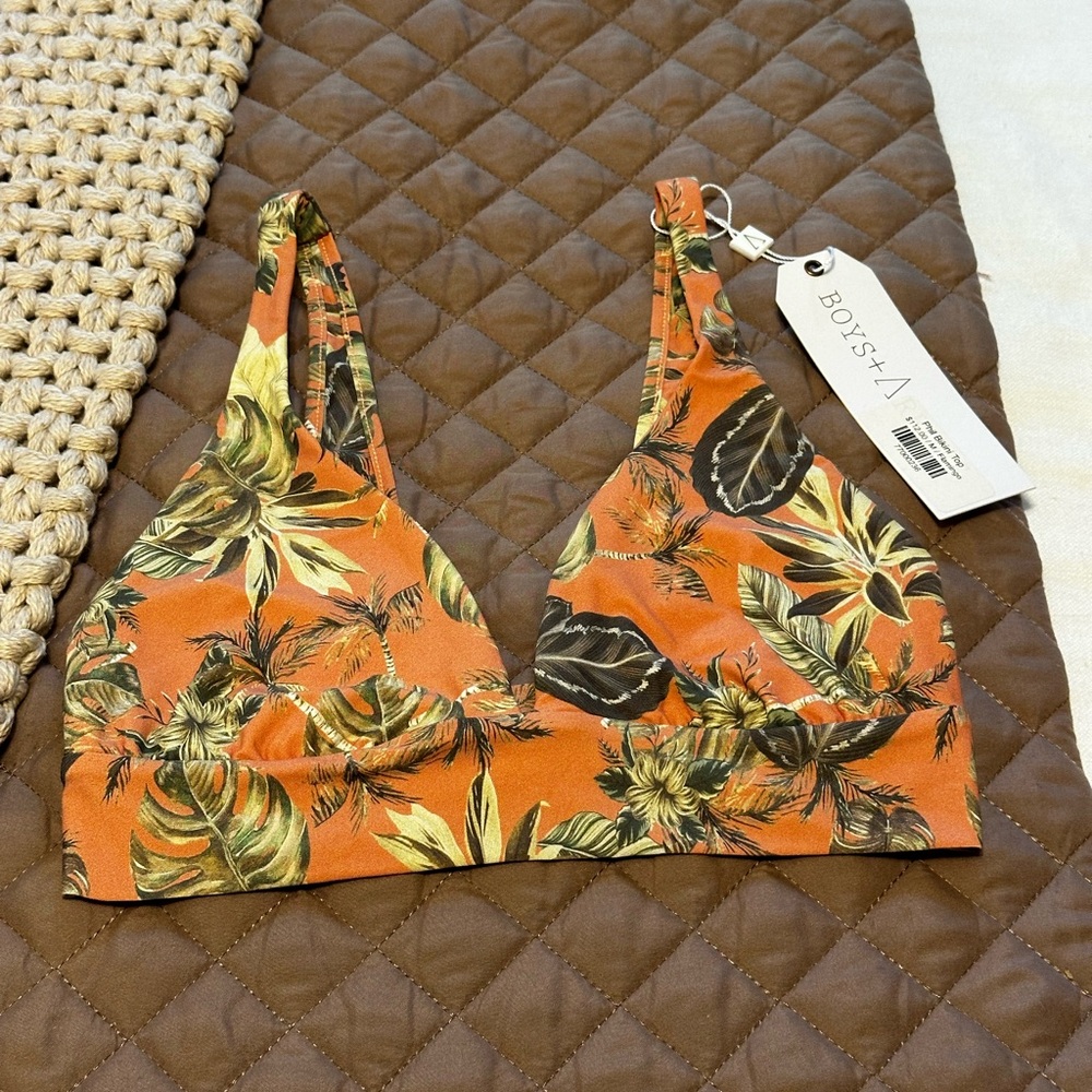 NWT Boys + Arrows Phil Bikini Top in Flamingo M